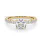 Single Row Shared Prong Trellis Engagement Ring