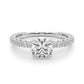 Single Row Shared Prong Trellis Engagement Ring