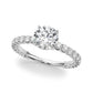 Single Row Shared Prong Trellis Engagement Ring