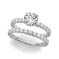 Single Row Shared Prong Trellis Engagement Ring