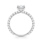 Single Row Shared Prong Trellis Engagement Ring