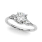 Floral Solitaire Round Engagement Ring