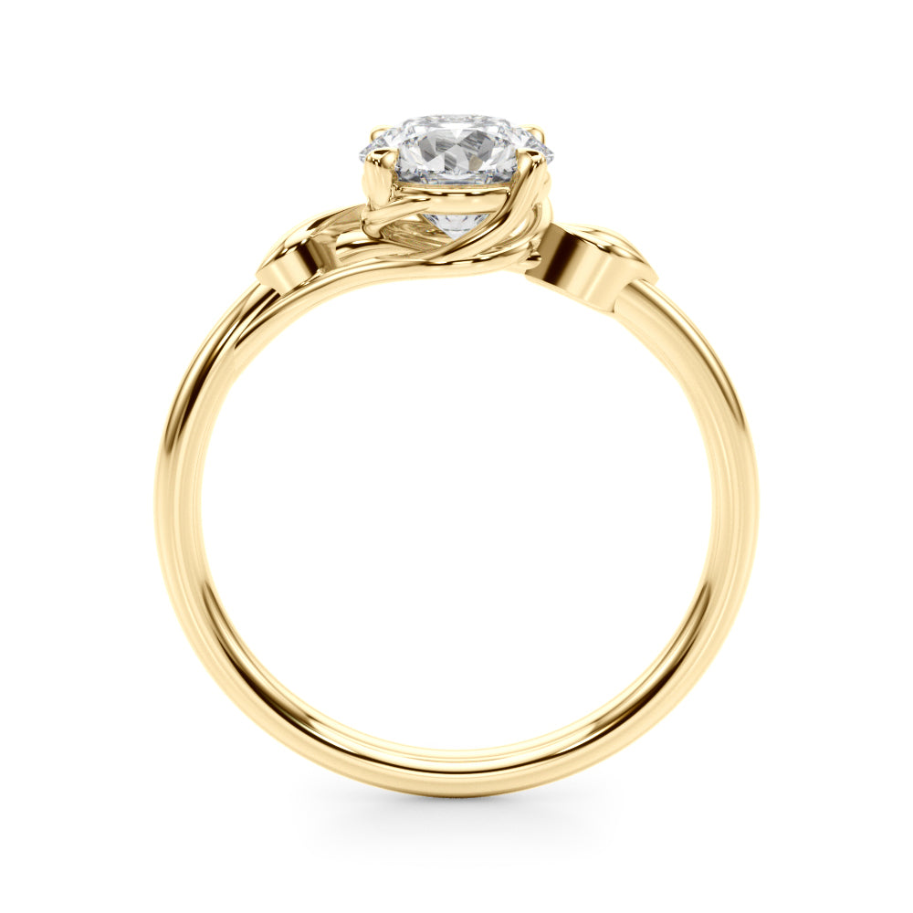 Floral Solitaire Round Engagement Ring