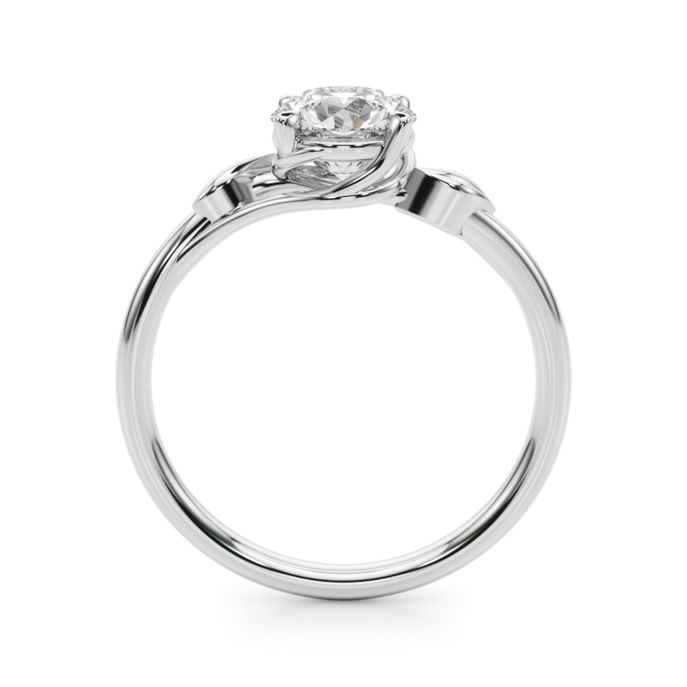 Floral Solitaire Round Engagement Ring