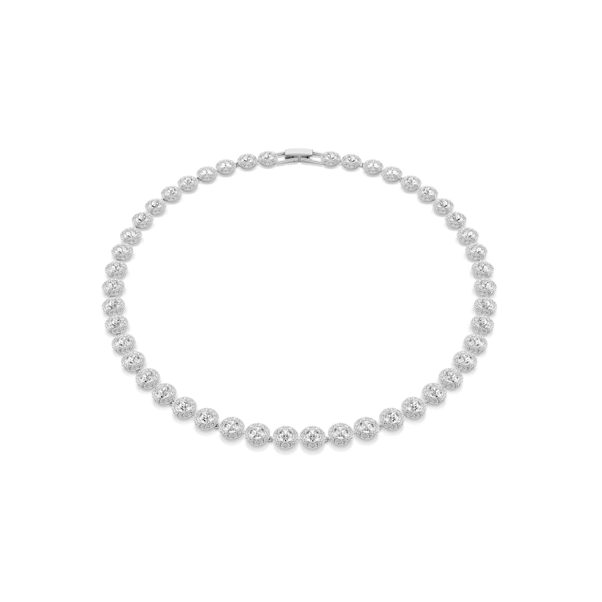 Swarovski Una Angelic Tennis Necklace, Round Cut, Medium, White, Rhodium Plated