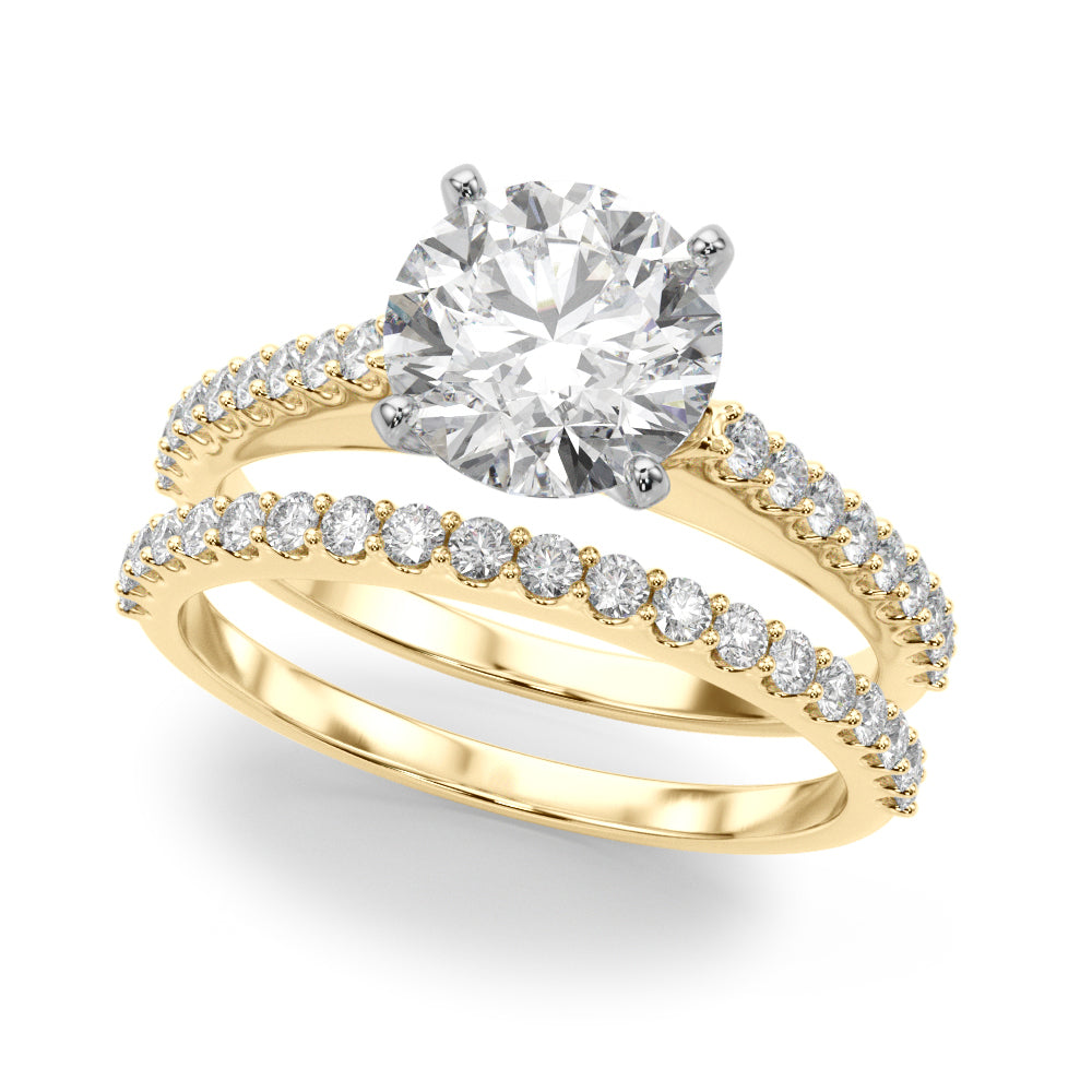 Single Row Shared Prong Engagement Ring