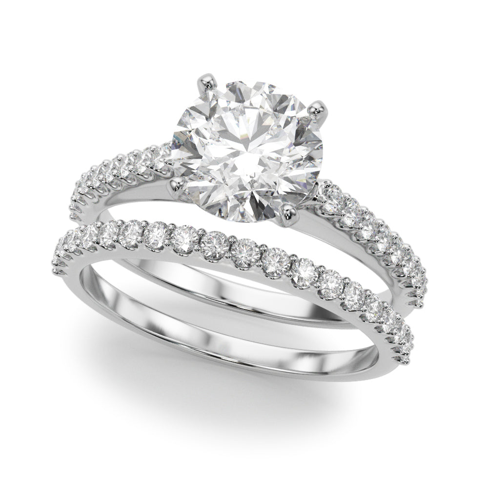 Single Row Shared Prong Engagement Ring