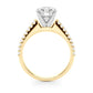 Single Row Shared Prong Engagement Ring