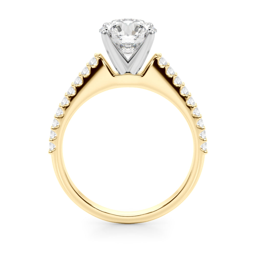 Single Row Shared Prong Engagement Ring