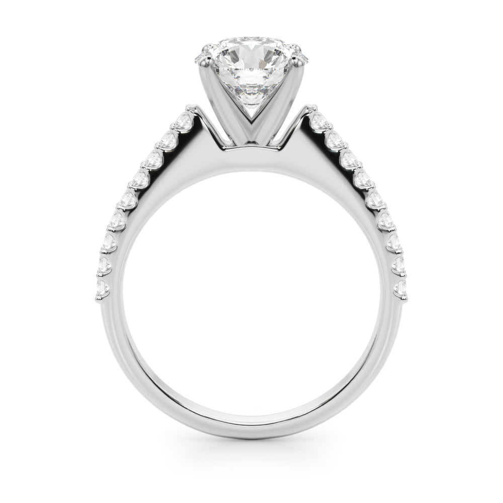 Single Row Shared Prong Engagement Ring
