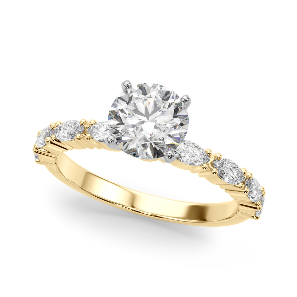 Marquise Shape Accented Wedding Bands