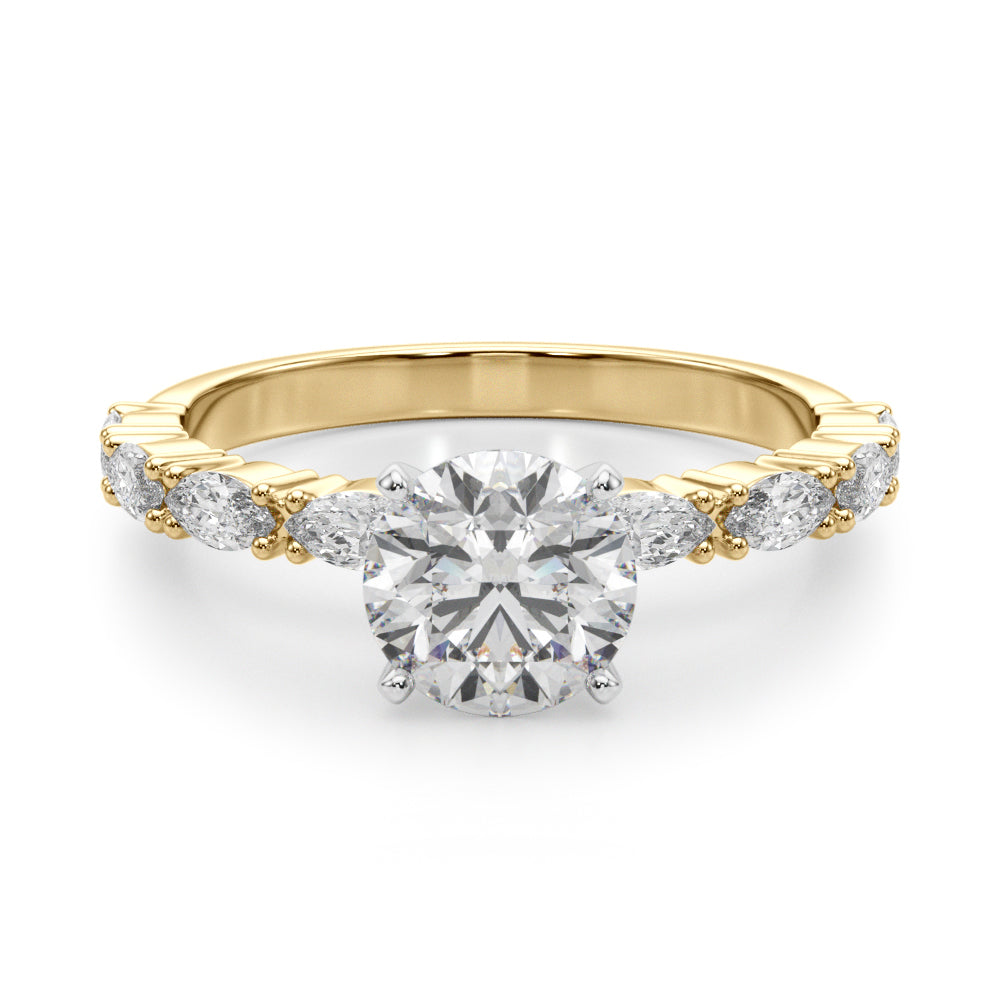 Marquise Shape Accented Wedding Bands