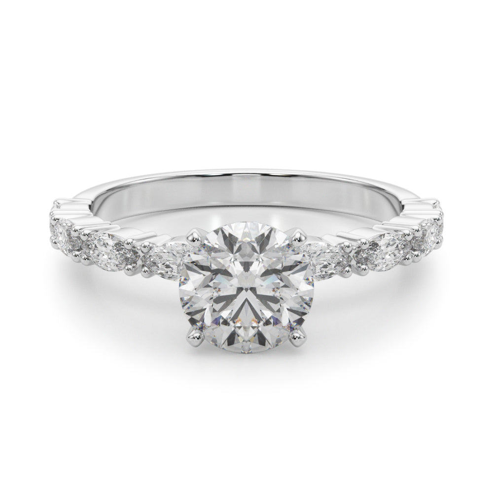 Marquise Shape Accented Wedding Bands