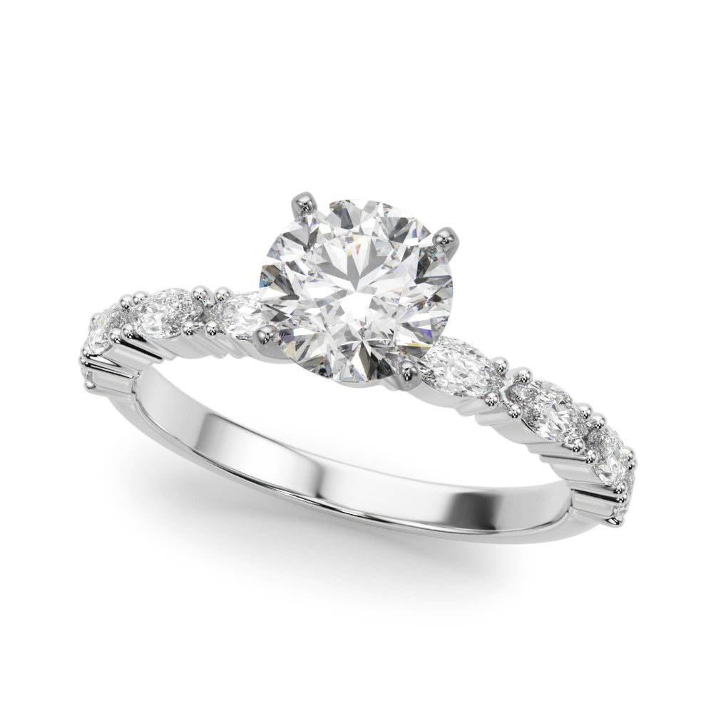 Marquise Shape Accented Wedding Bands