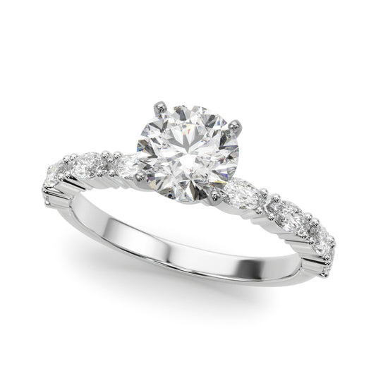 Marquise Shape Accented Wedding Bands