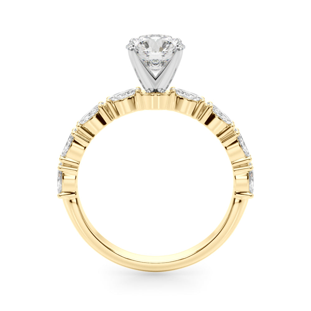 Marquise Shape Accented Wedding Bands