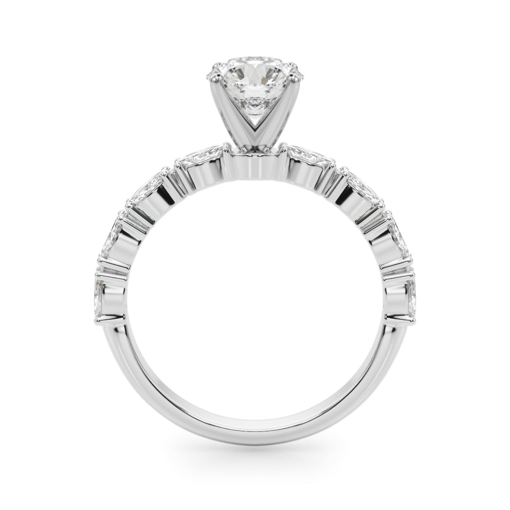 Marquise Shape Accented Wedding Bands