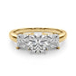 Three Stone Princess Cut Engagement Ring