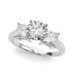 Three Stone Princess Cut Engagement Ring