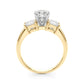 Three Stone Princess Cut Engagement Ring