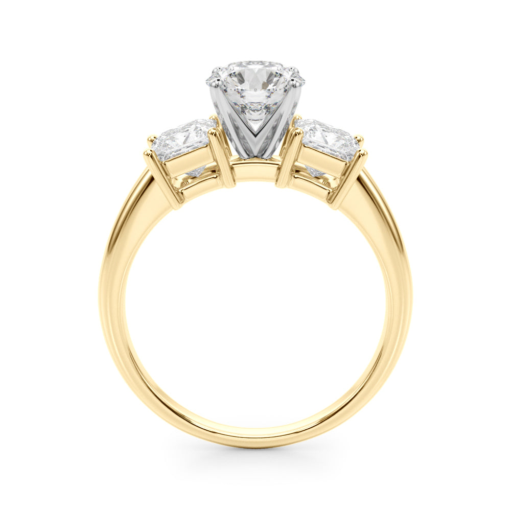 Three Stone Princess Cut Engagement Ring