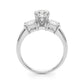 Three Stone Princess Cut Engagement Ring