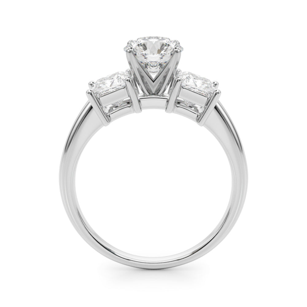Three Stone Princess Cut Engagement Ring