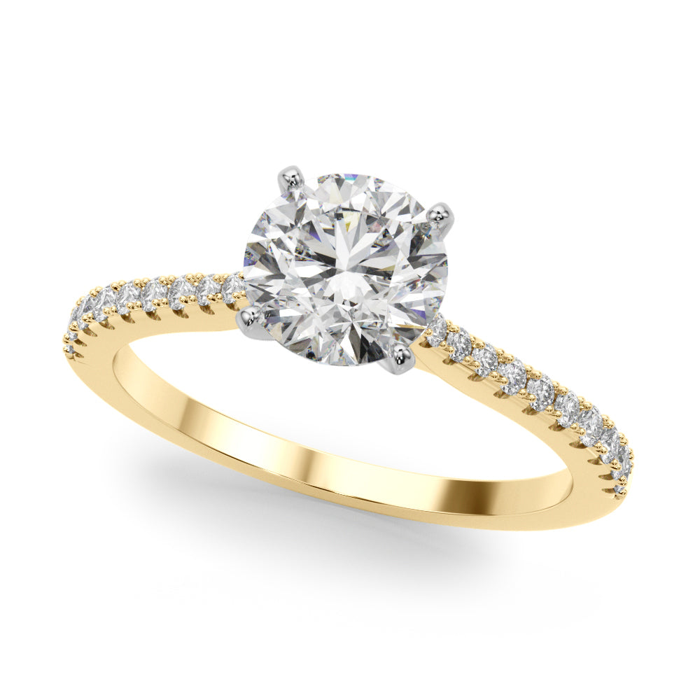 Single Row Split Prong Engagement Ring