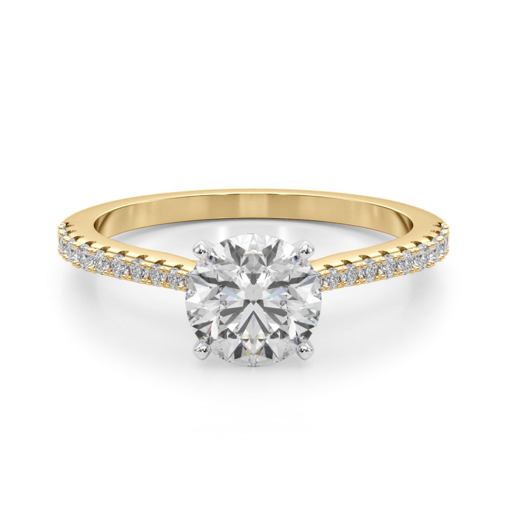 Single Row Split Prong Engagement Ring