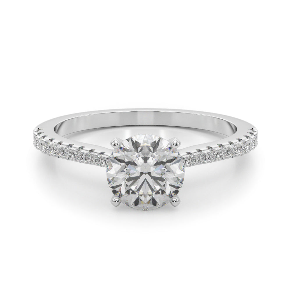 Single Row Split Prong Engagement Ring