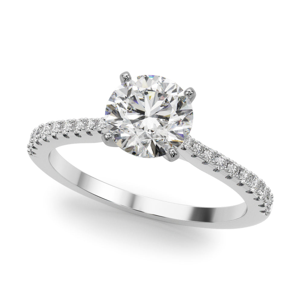Single Row Split Prong Engagement Ring