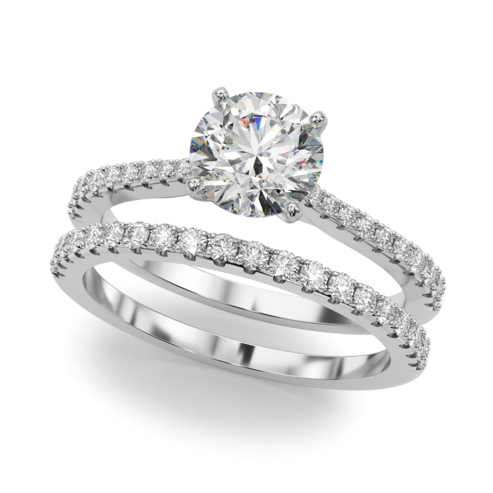 Single Row Split Prong Engagement Ring