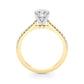 Single Row Split Prong Engagement Ring