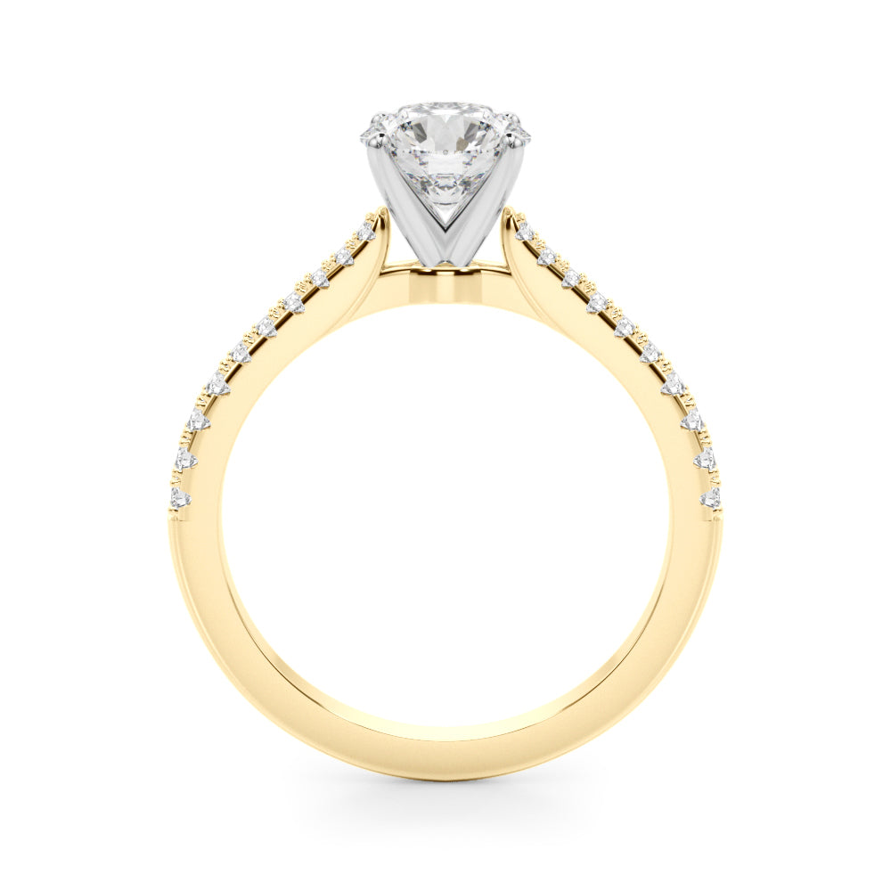 Single Row Split Prong Engagement Ring