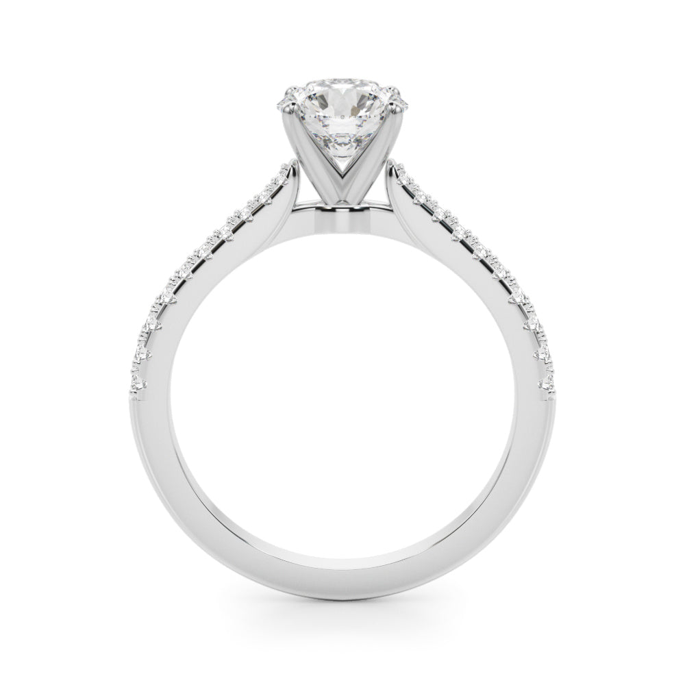 Single Row Split Prong Engagement Ring