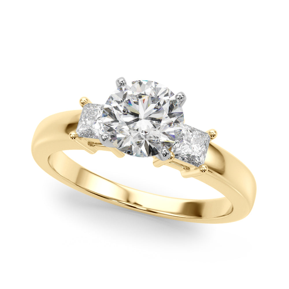3-Stone Princess Cut Engagement Ring