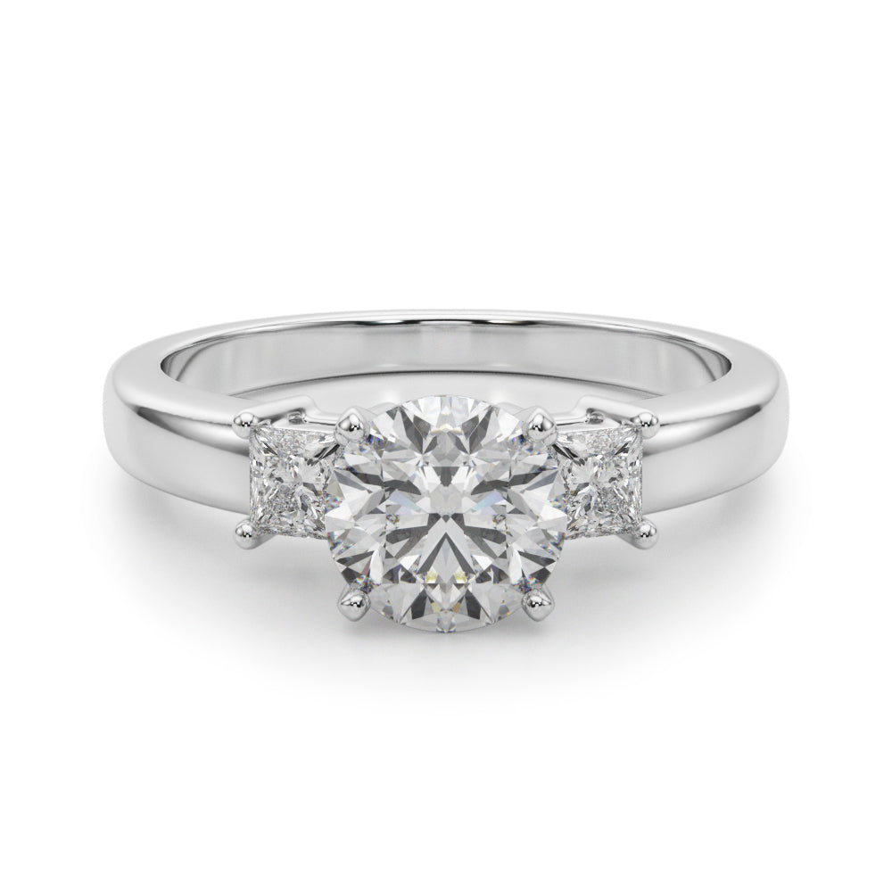 3-Stone Princess Cut Engagement Ring