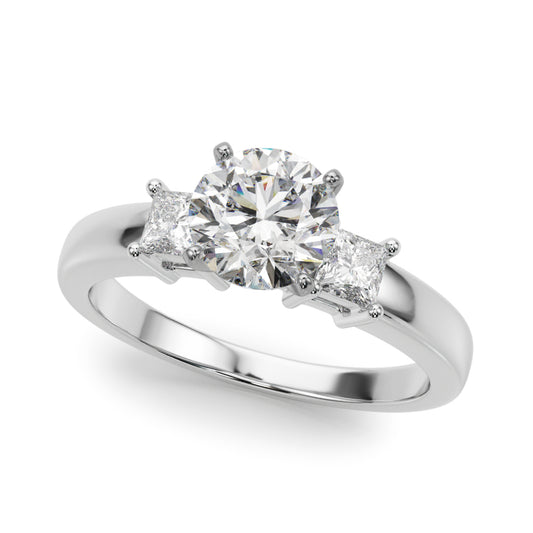 3-Stone Princess Cut Engagement Ring