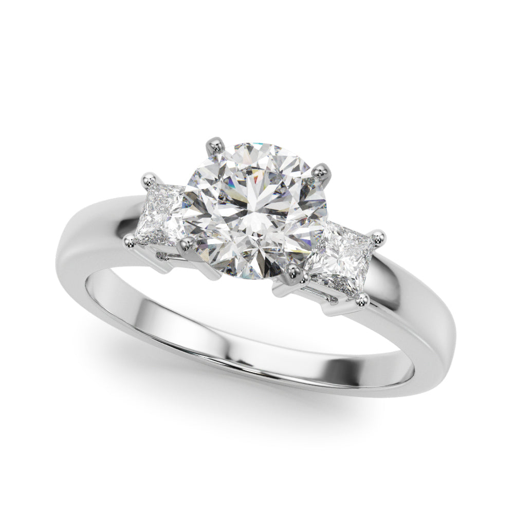 3-Stone Princess Cut Engagement Ring