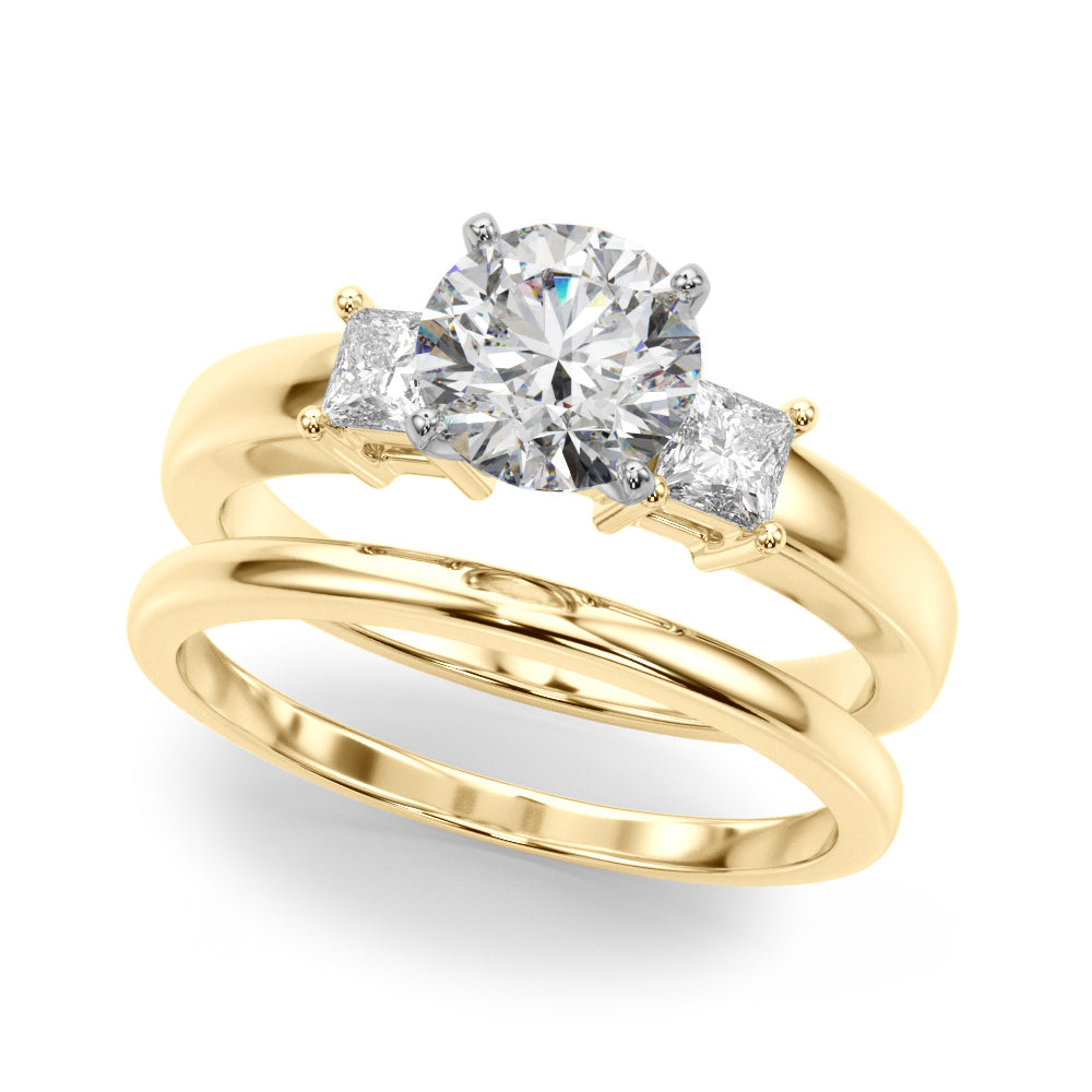 3-Stone Princess Cut Engagement Ring