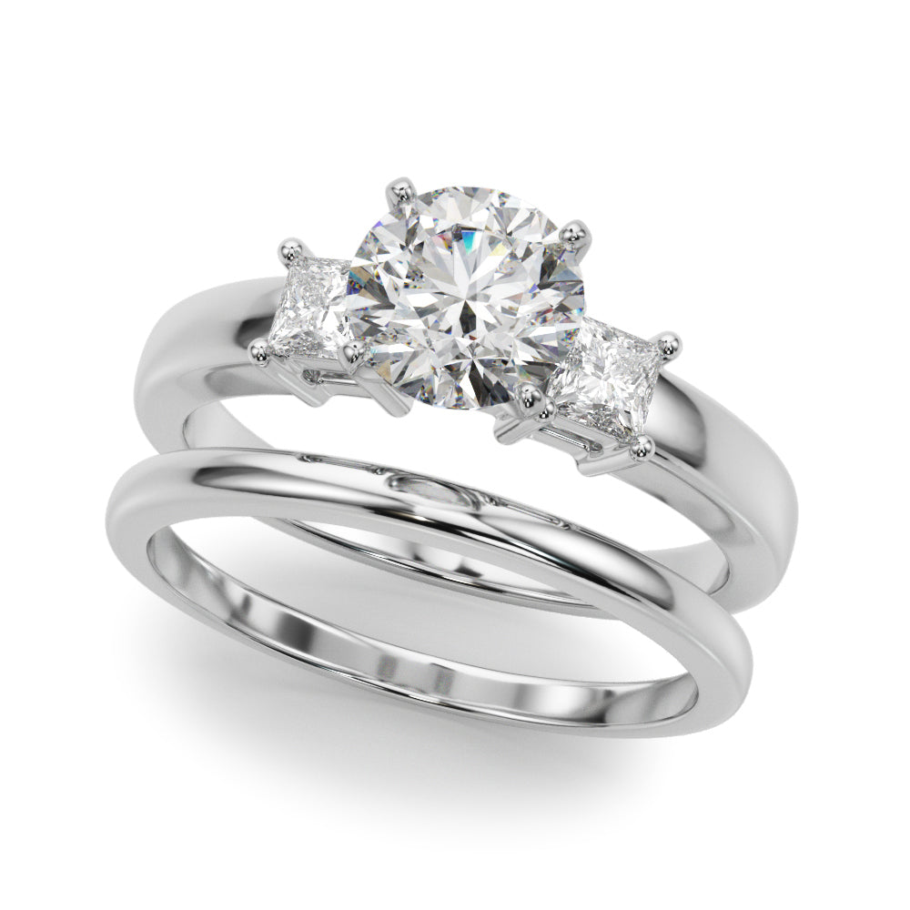 3-Stone Princess Cut Engagement Ring