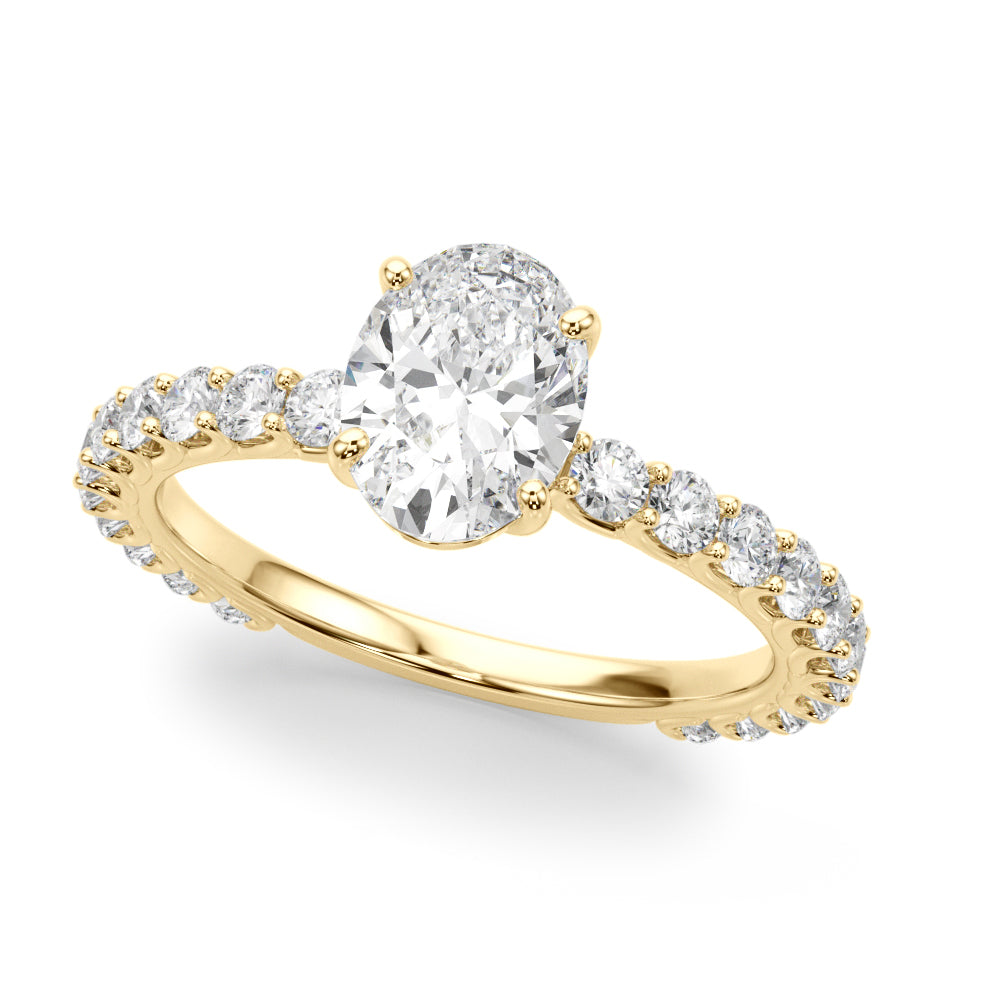 OVAL SINGLE ROW SHARED PR ENG RING