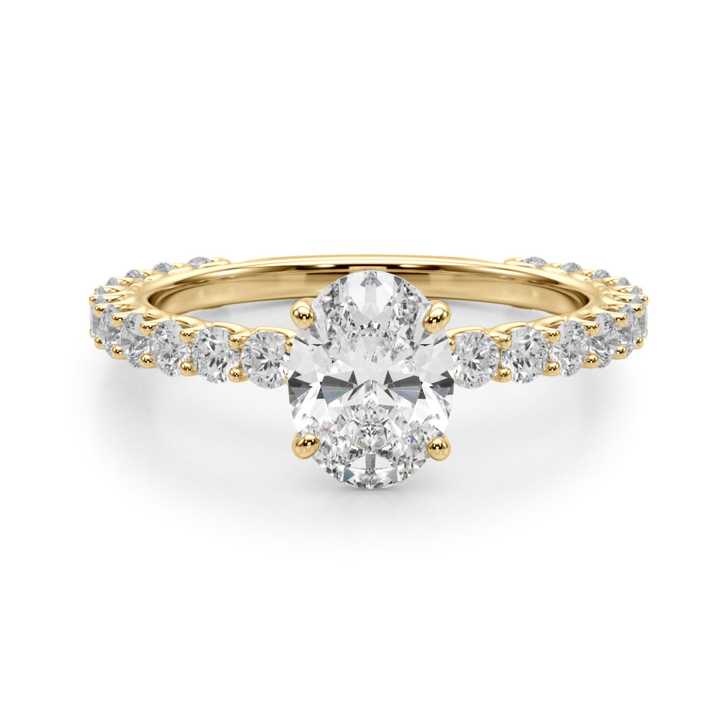 OVAL SINGLE ROW SHARED PR ENG RING