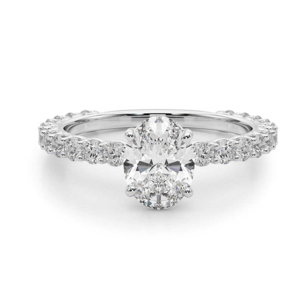 OVAL SINGLE ROW SHARED PR ENG RING