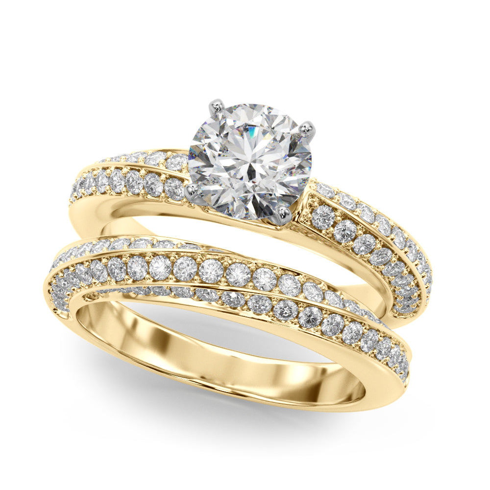 Multirow Twisted Engagement Rings
