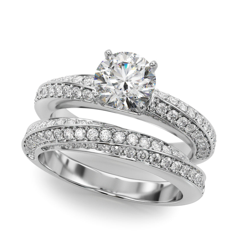 Multirow Twisted Engagement Rings