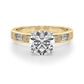 Alternating Round & Baguette Stackable Engagement Rings