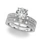 Alternating Round & Baguette Stackable Engagement Rings
