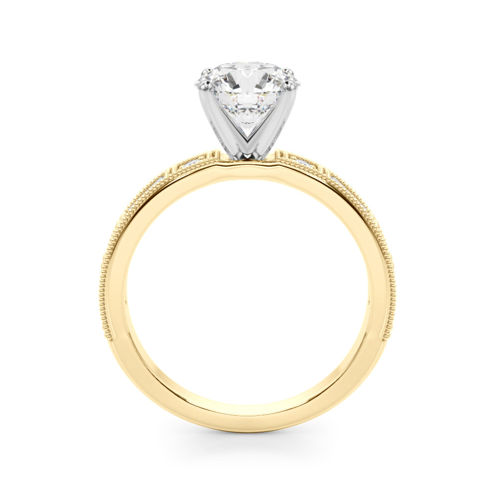 Alternating Round & Baguette Stackable Engagement Rings