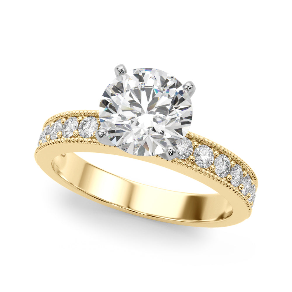 Antique Milgrain Prong Set Engagement Ring